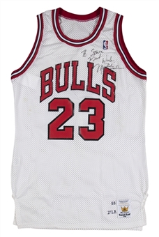 1988-89 Michael Jordan Game Used and Signed Chicago Bulls #23 Home Jersey - 5th All-Star Season! (MEARS A10, Beckett, & Bulls Letter of Provenance)